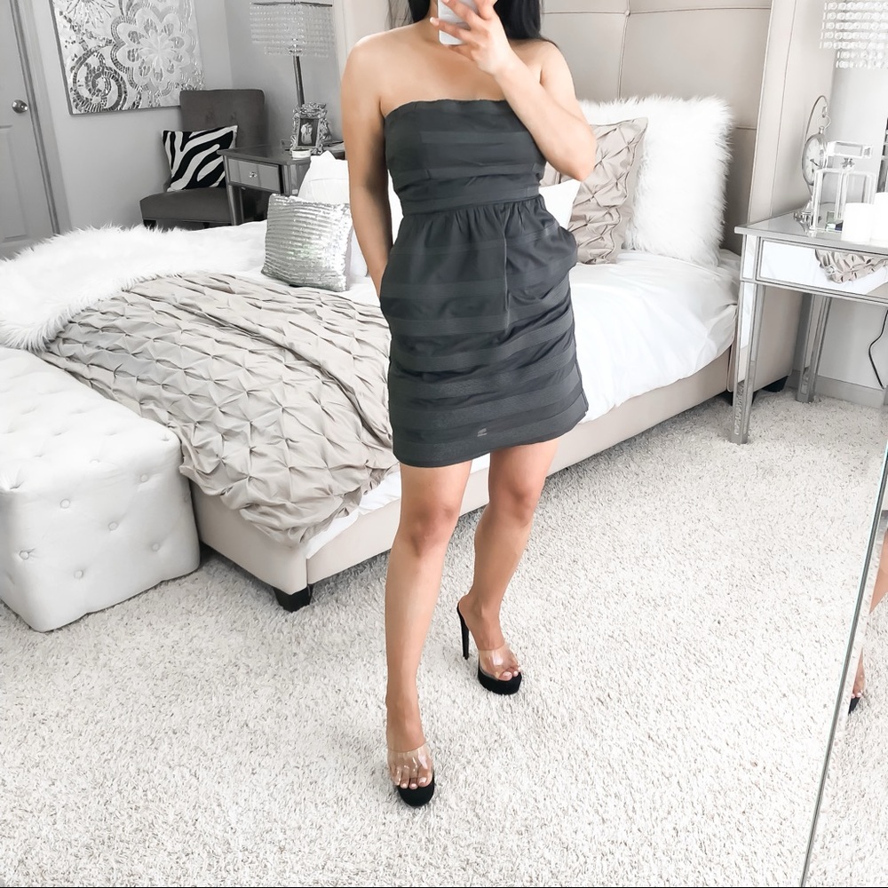J Crew charcoal pocket party short a-line dress